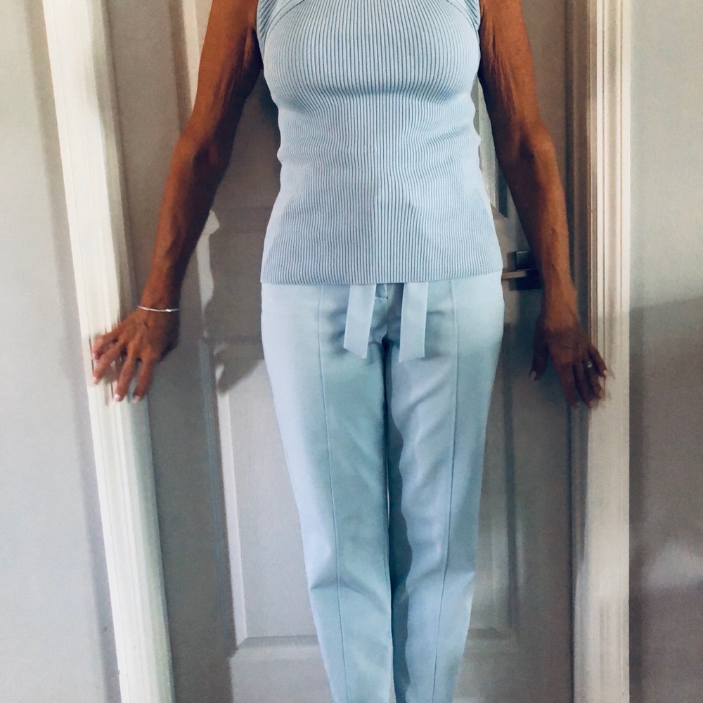 White House Black Market Ribbed Blue Tank Top - Picture 4 of 5
